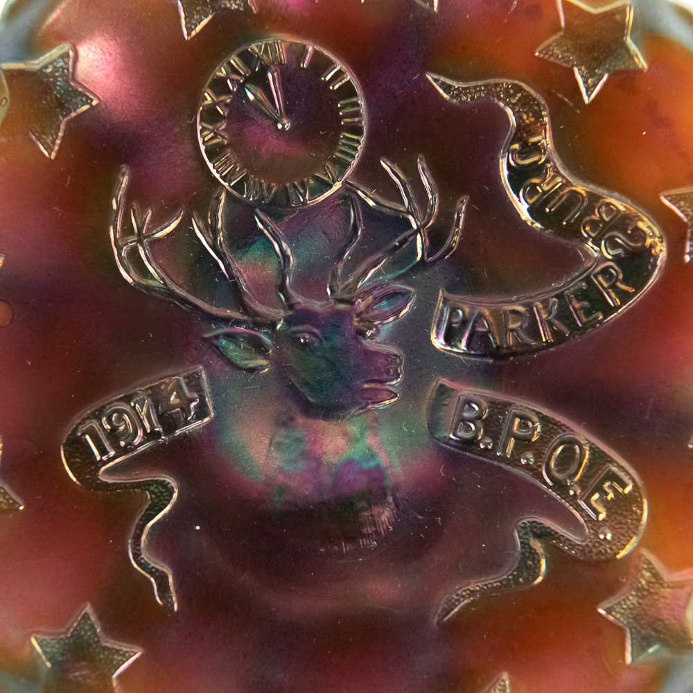 Carnival Glass: Fenton 1914 Parkersburg Elks Plate