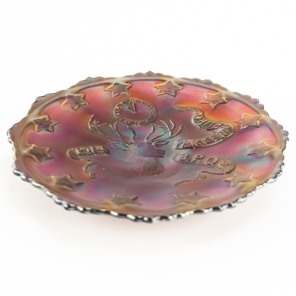Carnival Glass: Fenton 1914 Parkersburg Elks Plate