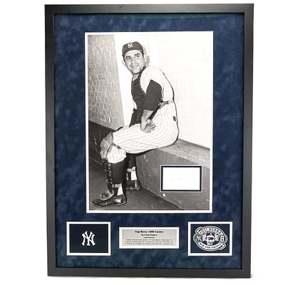 Framed Yogi Berra Autographed Photo & Collage. Title: Yogi Berra – HOF CatcherOriginal 