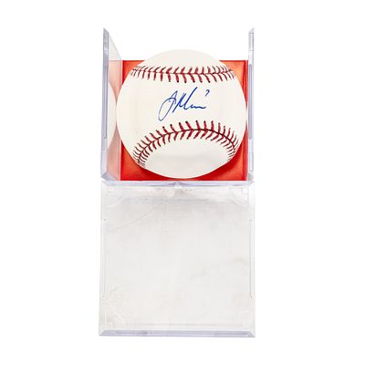 Joe Mauer AUTOGRAPHED Rawlings MLB Baseball. 2009 American League MVP Joe Mauer Autographed 