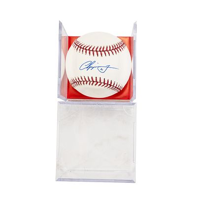 Chipper Jones Autographed Rawlings MLB Baseball. 1999 NL MVP, 1995 World Series Champion & 8 