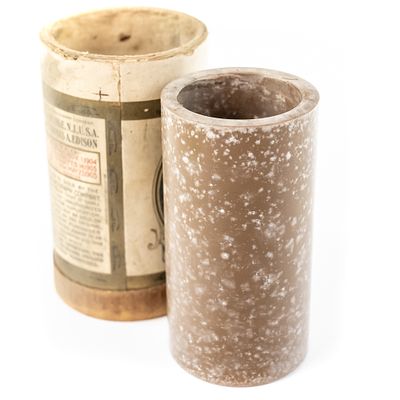 Brown Wax Cylinder Record - Peerless Orchestra. According to the included vintage slip and 