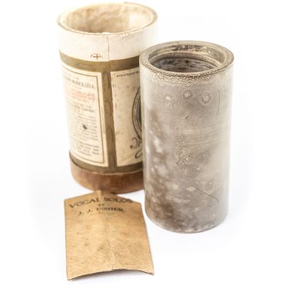 Columbia Brown Wax Cylinder J.J. Fisher. An early brown wax phonograph cylinder featuring vocal 