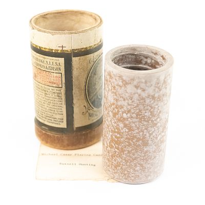 Brown Wax Cylinder-"Michael Casey Playing Cards". Brown wax cylinder record features the comedic 