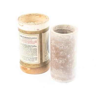 Brown Wax Cylinder Record - Auld Lang Syne. Brown wax cylinder record with accompanying 