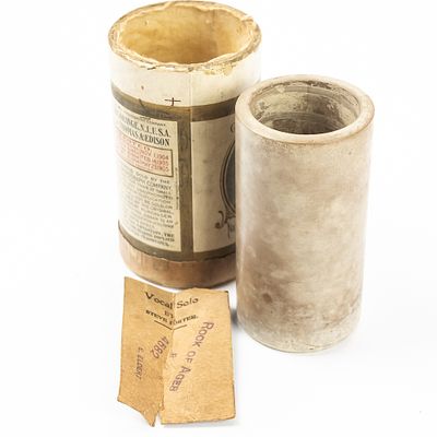 Brown Wax Cylinder "Rock of Ages". Brown wax cylinder record “Rock of Ages” Sung by Steve 