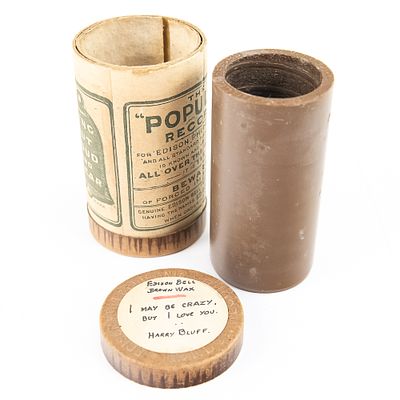 Edison Bell Brown Wax Cylinder Record. Edison Bell brown wax cylinder record, I May Be Crazy But 
