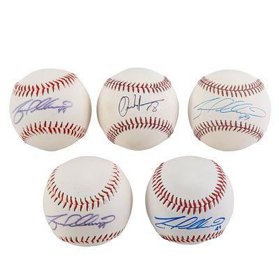 (4) Y. Gallardo & C. Martinez Auto Baseball. Collection featuring (4) Yovanni Gallardo 