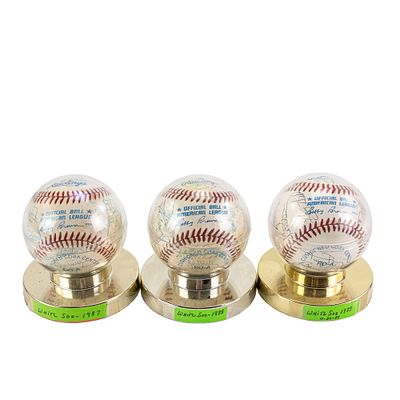 1987 1988 1989 Chicago White Sox Auto Baseballs. Collection showcases a 1987, 1988 & 1989 