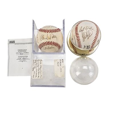 Steve Stone & White Sox Old Timer Signed Baseballs. Chicago White Sox Steve Stone personalized 