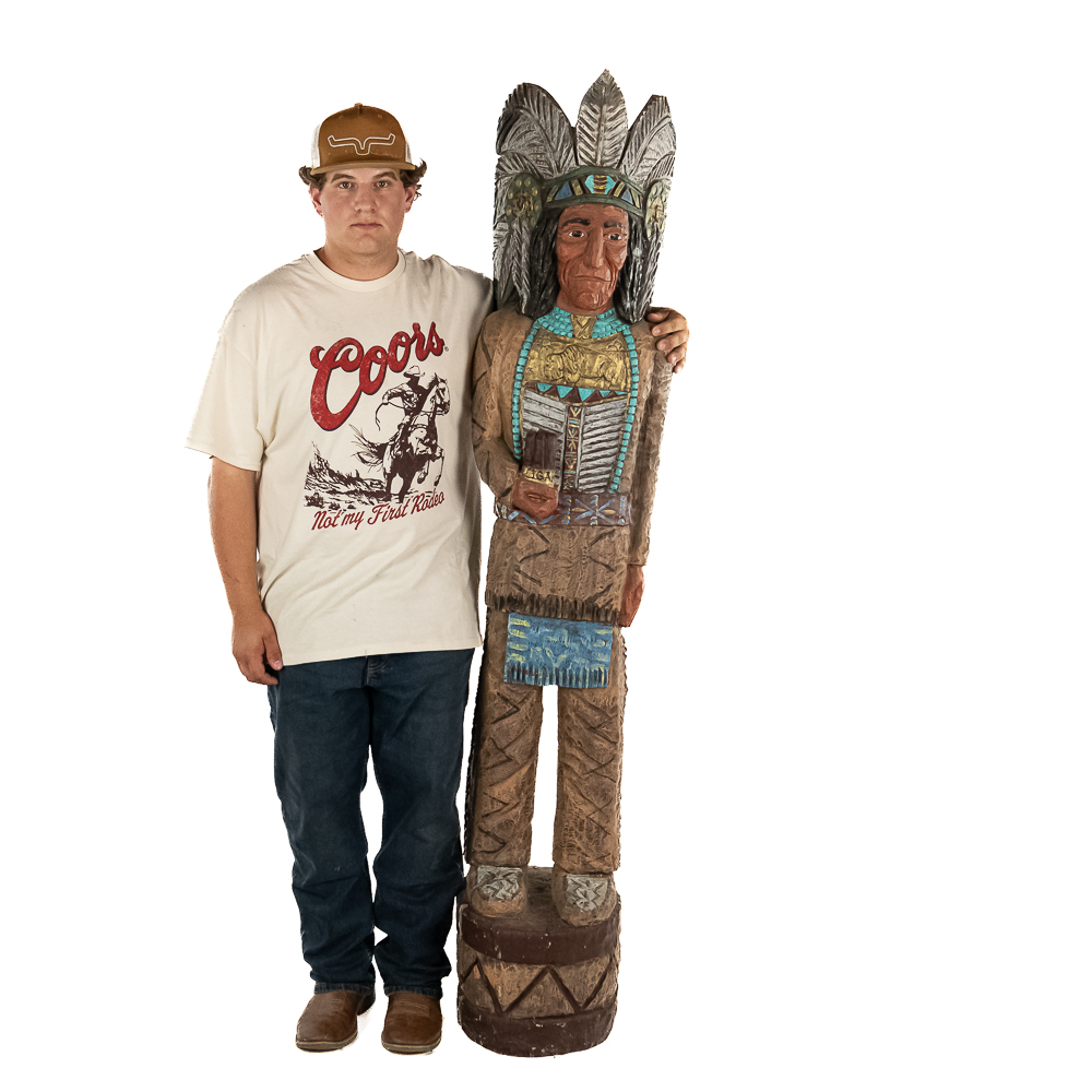 Hand-Carved Frank Gallagher Cigar Indian