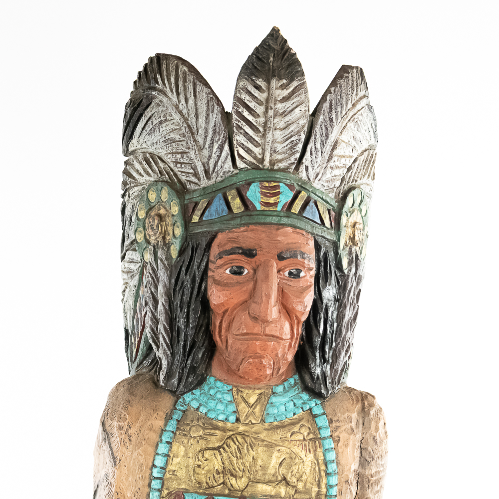 Hand-Carved Frank Gallagher Cigar Indian