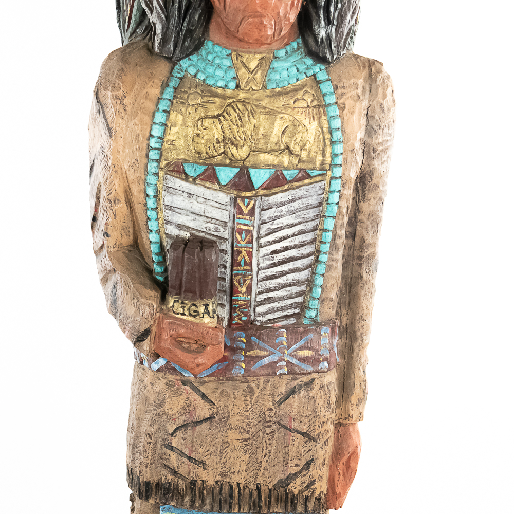 Hand-Carved Frank Gallagher Cigar Indian