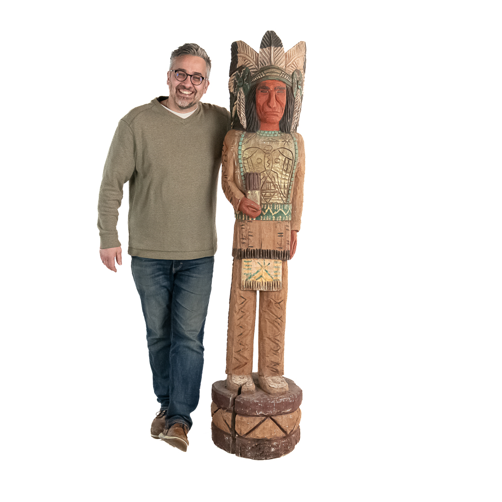 Hand-Carved Frank Gallagher Cigar Indian
