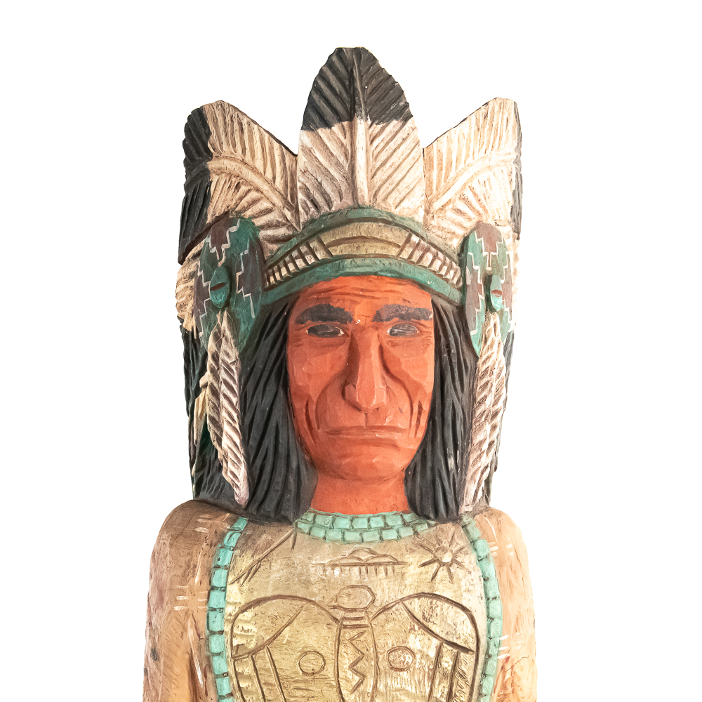 Hand-Carved Frank Gallagher Cigar Indian