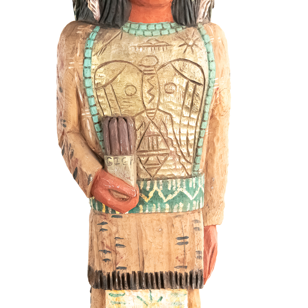 Hand-Carved Frank Gallagher Cigar Indian