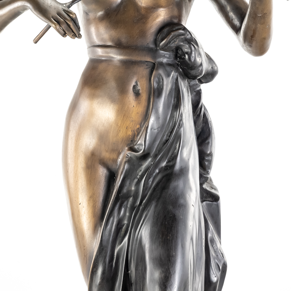 Large "La Musique" Female Violinist Bronze Statue