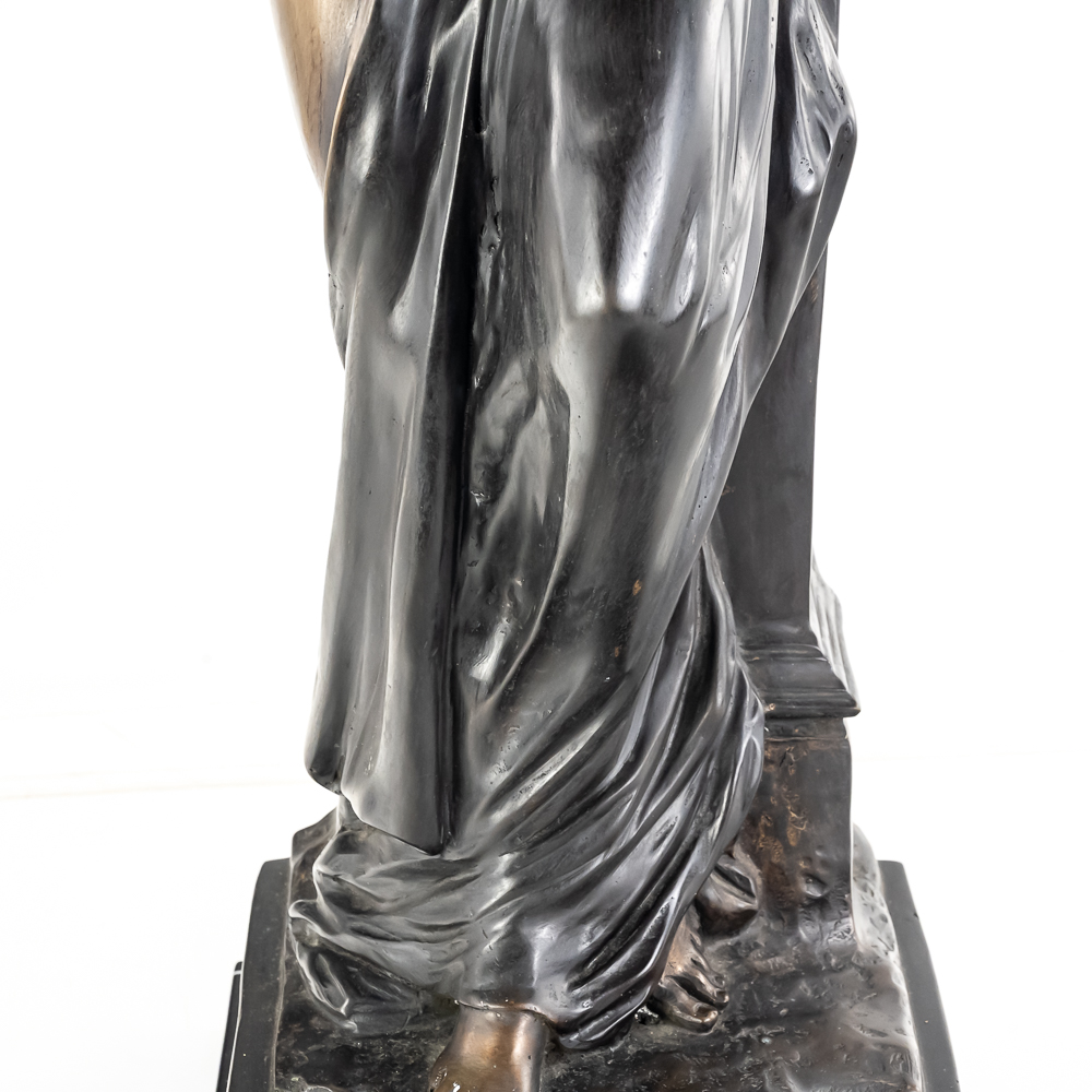 Large "La Musique" Female Violinist Bronze Statue