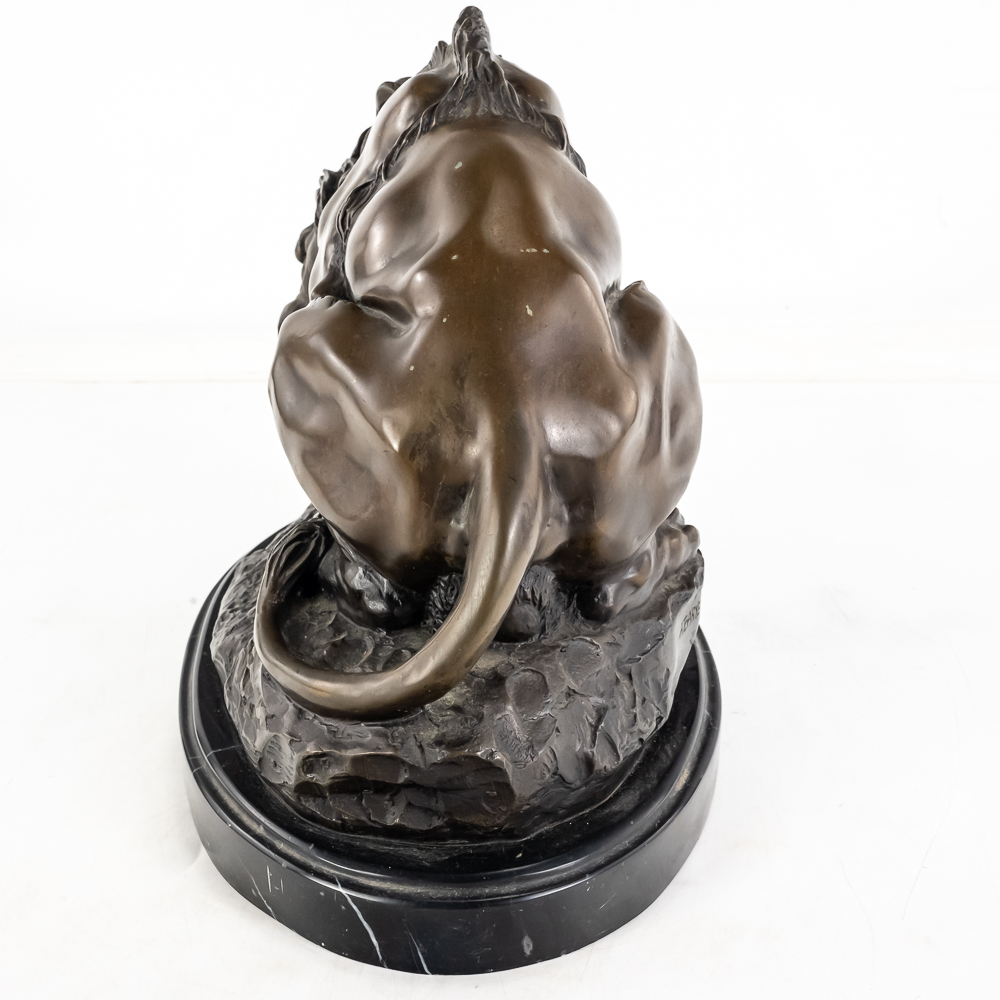 "Lion and Serpent" Bronze Sculpture