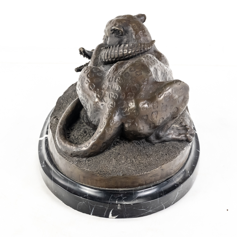 "Tiger and Gavial" Bronze Sculpture