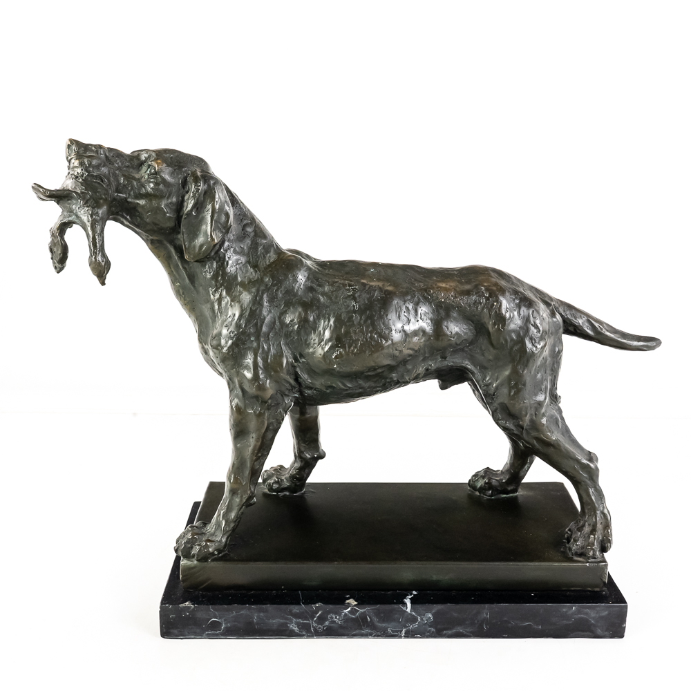 Hunting Dog Bronze Sculpture