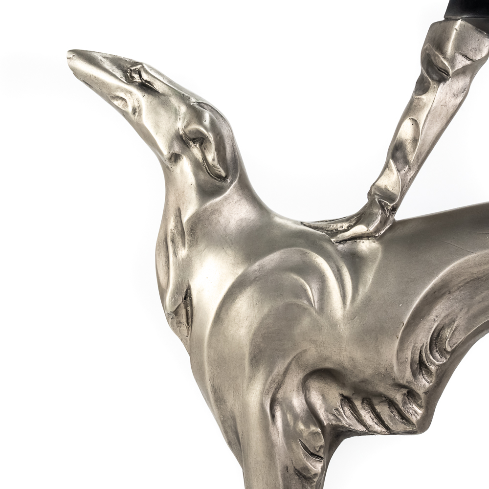 "Lady with Borzoi" Art Deco-Style Sculpture