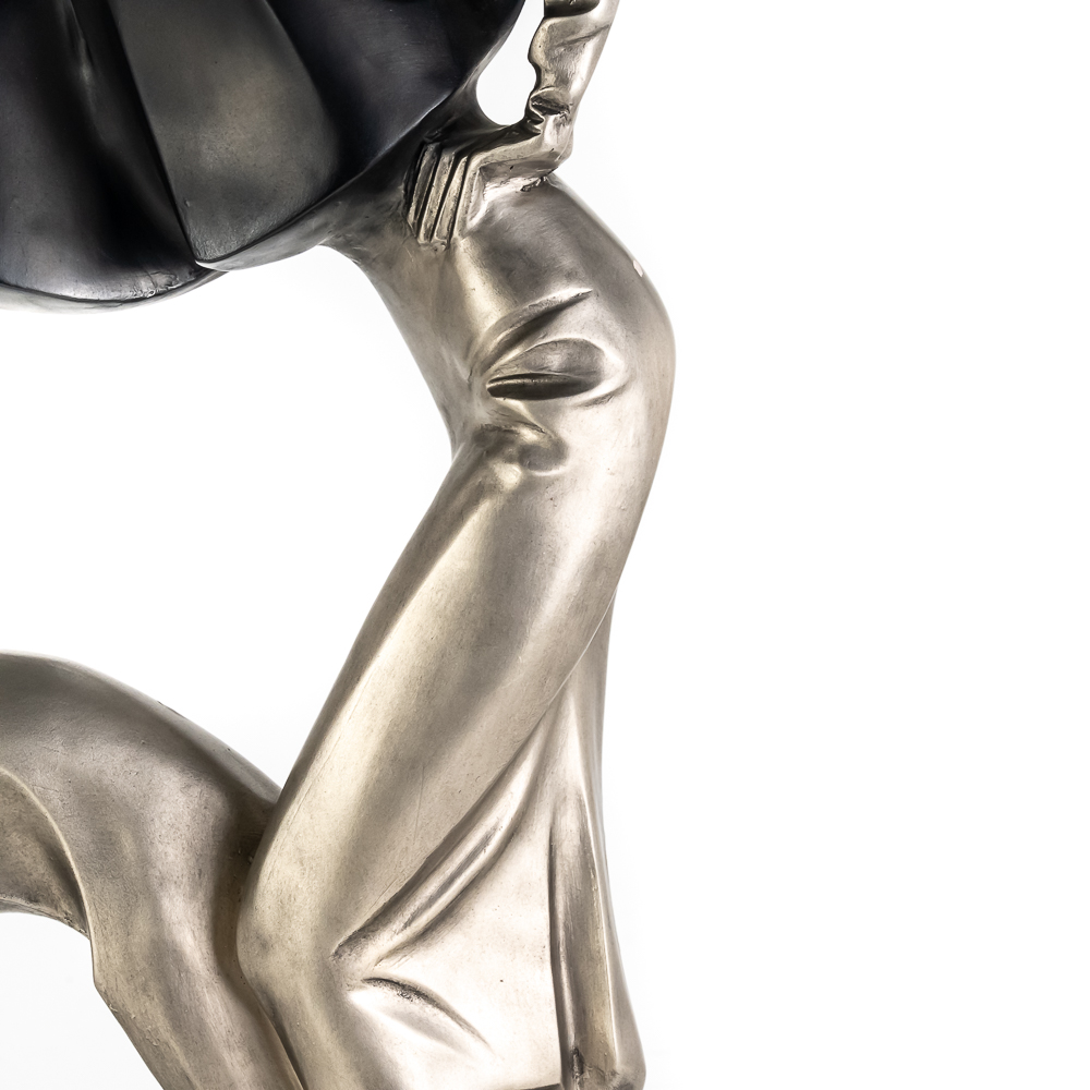 "Lady with Borzoi" Art Deco-Style Sculpture