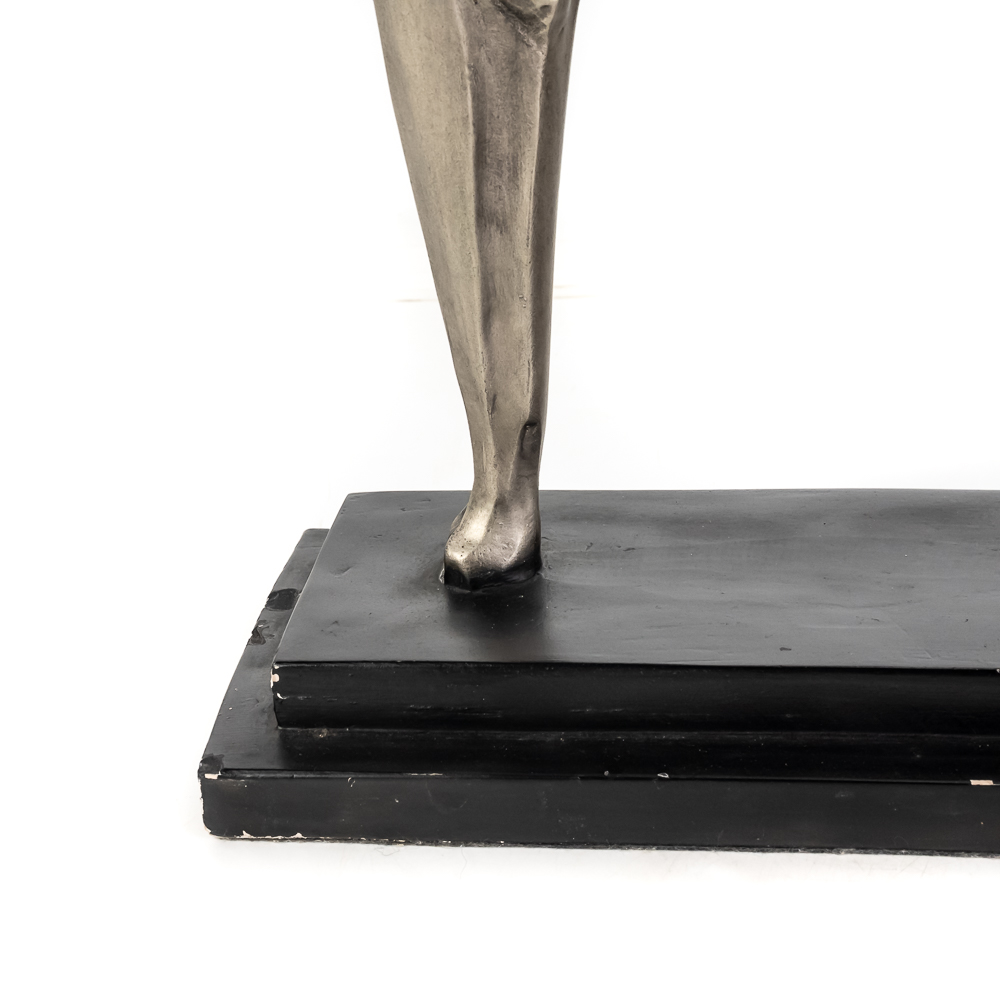 "Lady with Borzoi" Art Deco-Style Sculpture