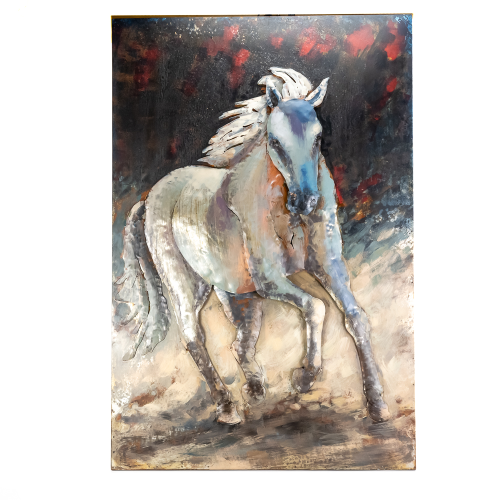 "White Stallion" 3D Metal Wall Art