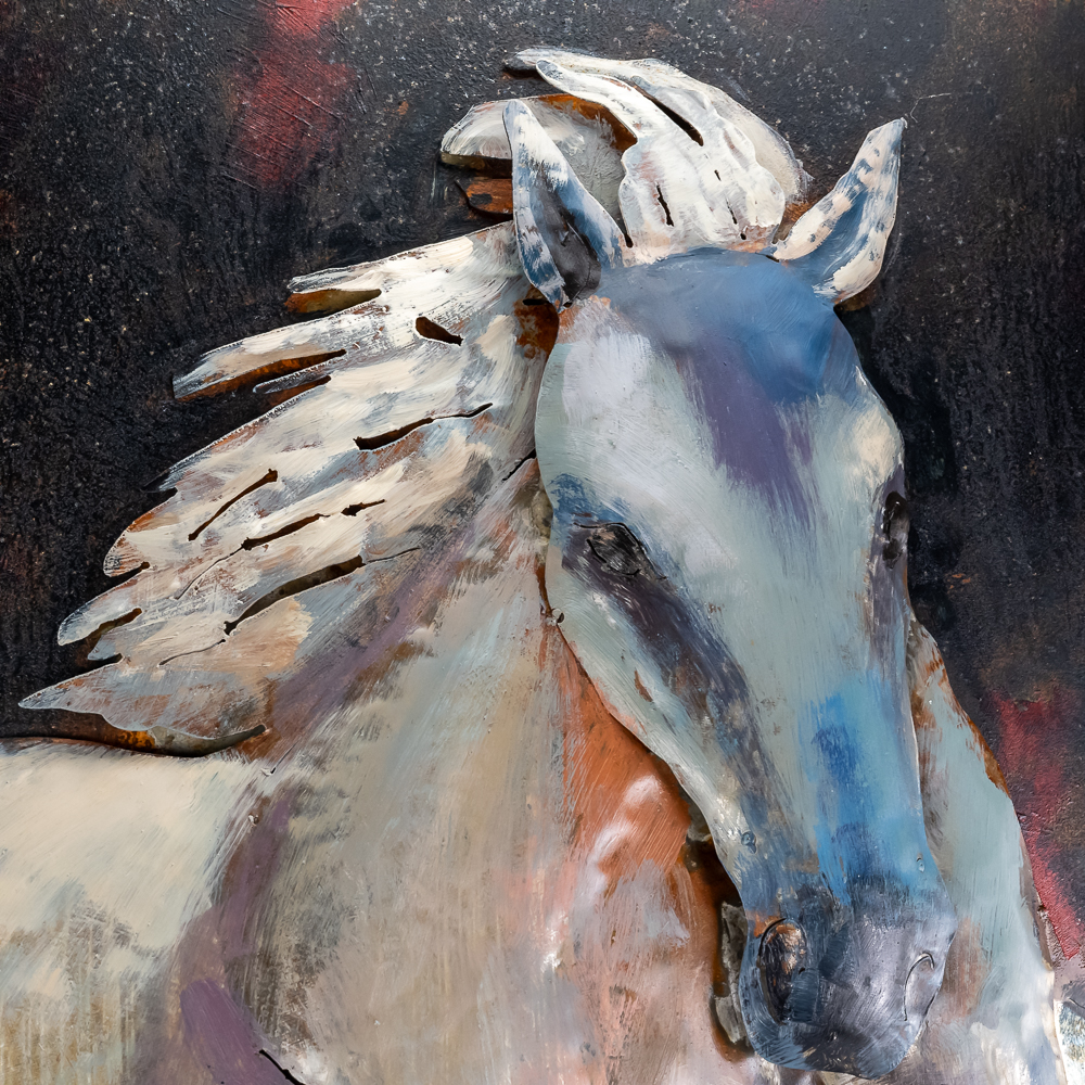 "White Stallion" 3D Metal Wall Art