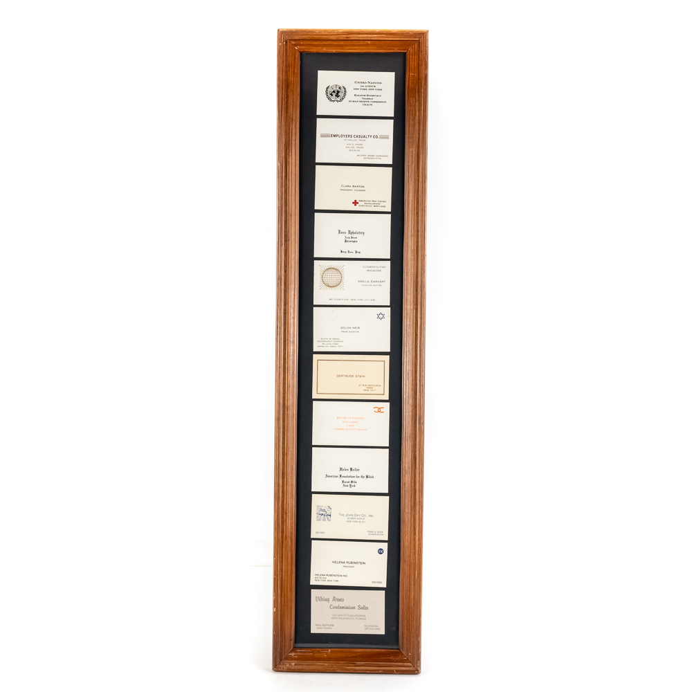 "Famous Business Cards" Framed Display Set