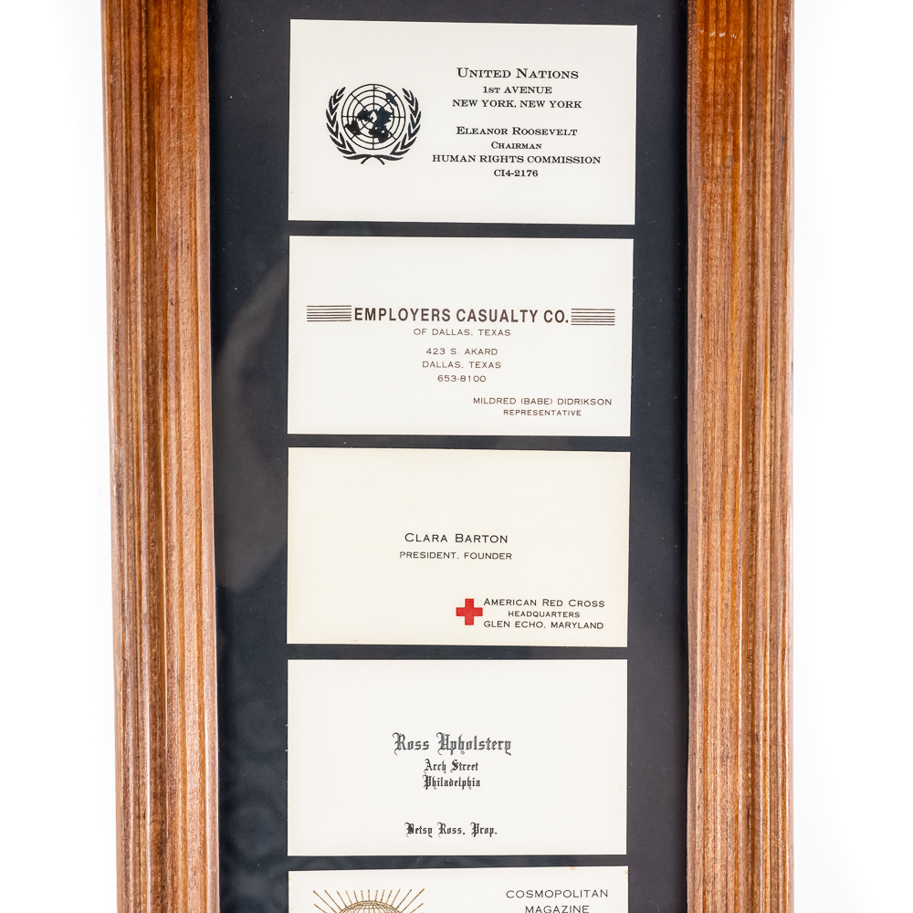 "Famous Business Cards" Framed Display Set