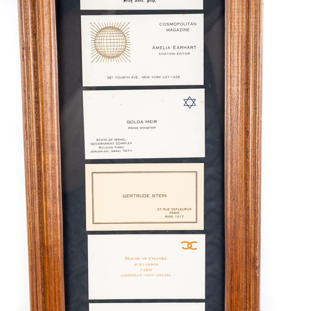 "Famous Business Cards" Framed Display Set