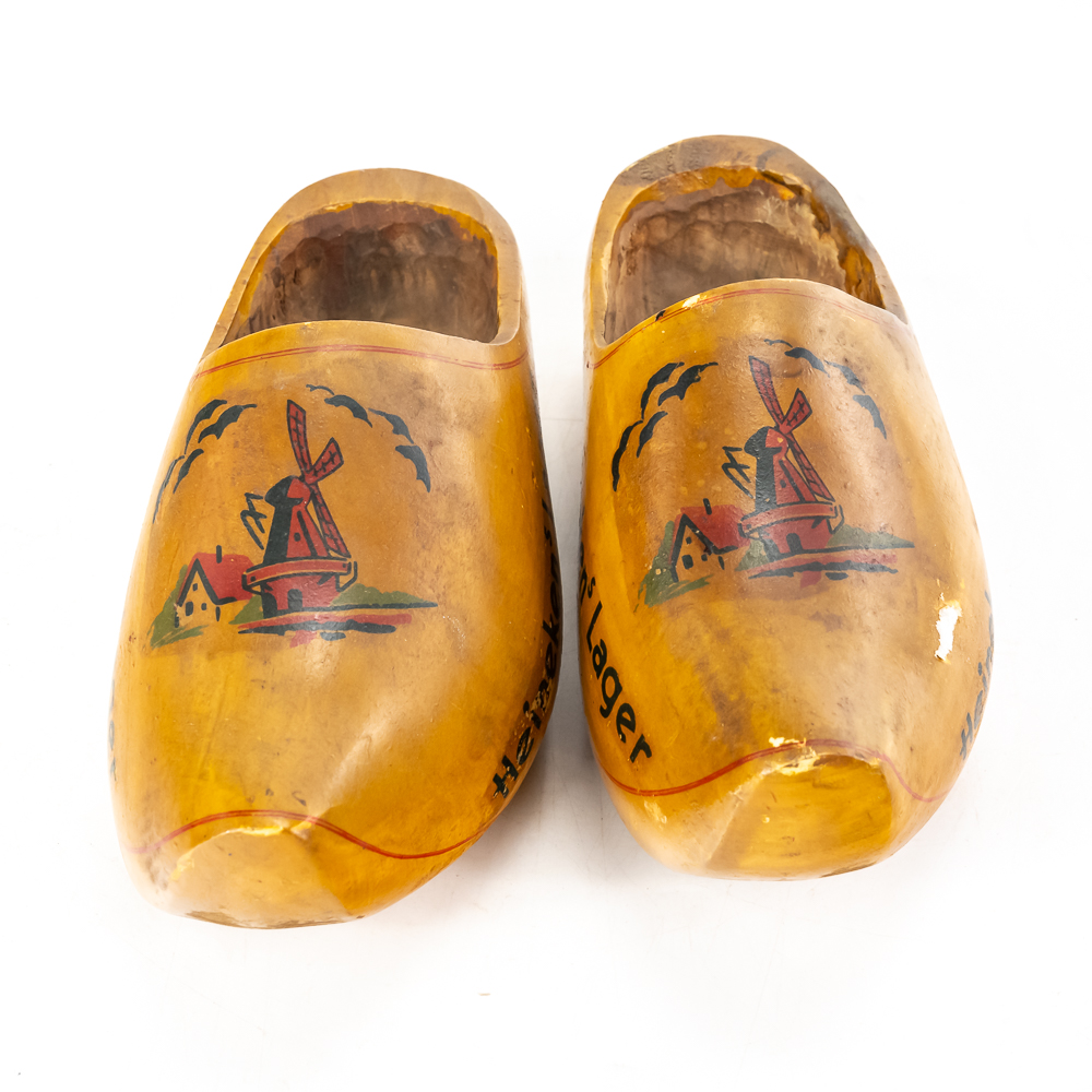 Pair of Vintage Heineken Beer Wooden Clogs