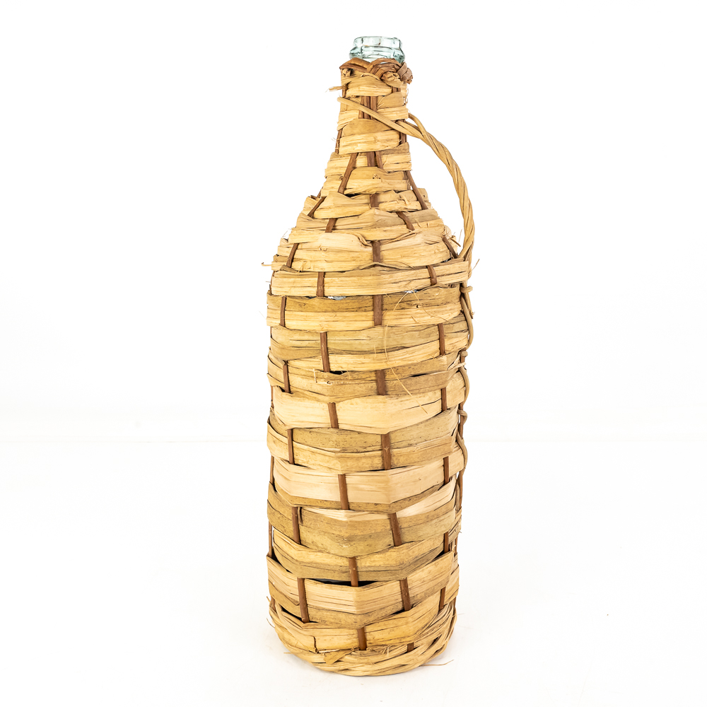 Vintage Roditis Wicker-Wrapped Glass Bottle