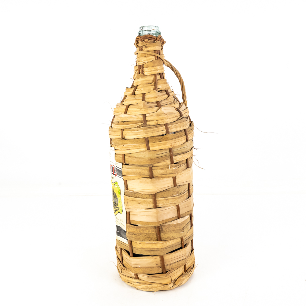 Vintage Roditis Wicker-Wrapped Glass Bottle