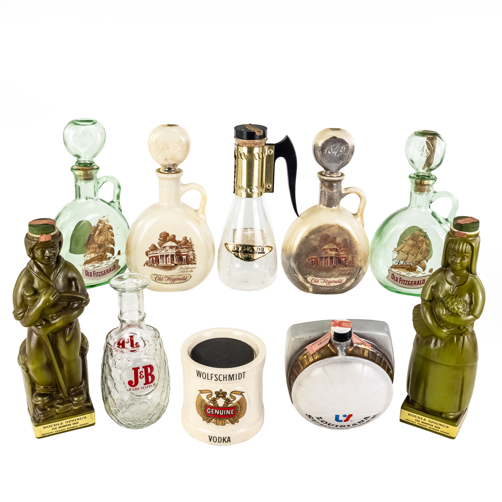 (10) Vintage Empty Decanters