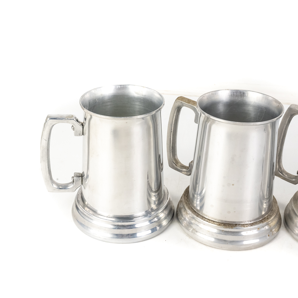 (5) Aluminum Beer Mugs