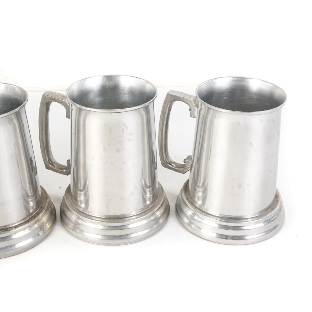 (5) Aluminum Beer Mugs