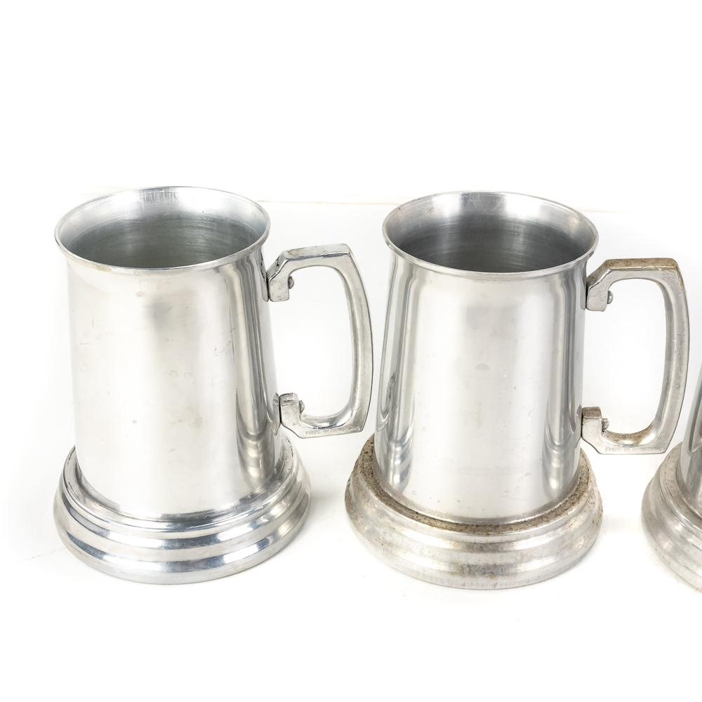 (5) Aluminum Beer Mugs