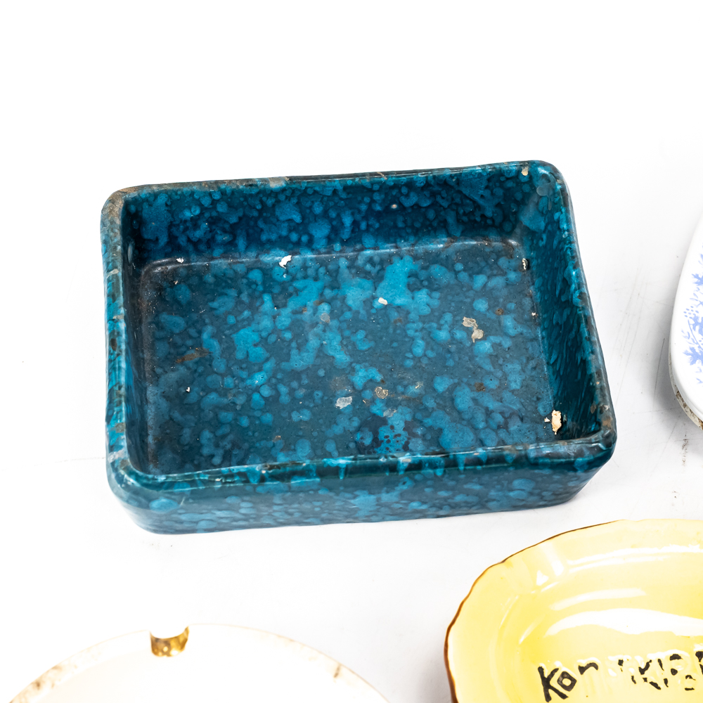 Box Lot Vintage Ashtrays, Coasters, Trays