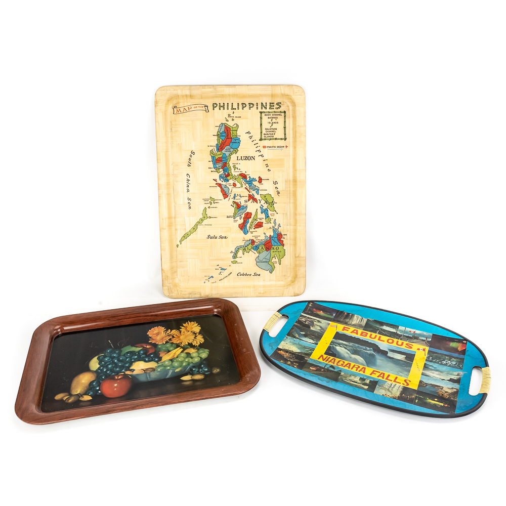 (3) Vintage Serving/TV Lap Trays