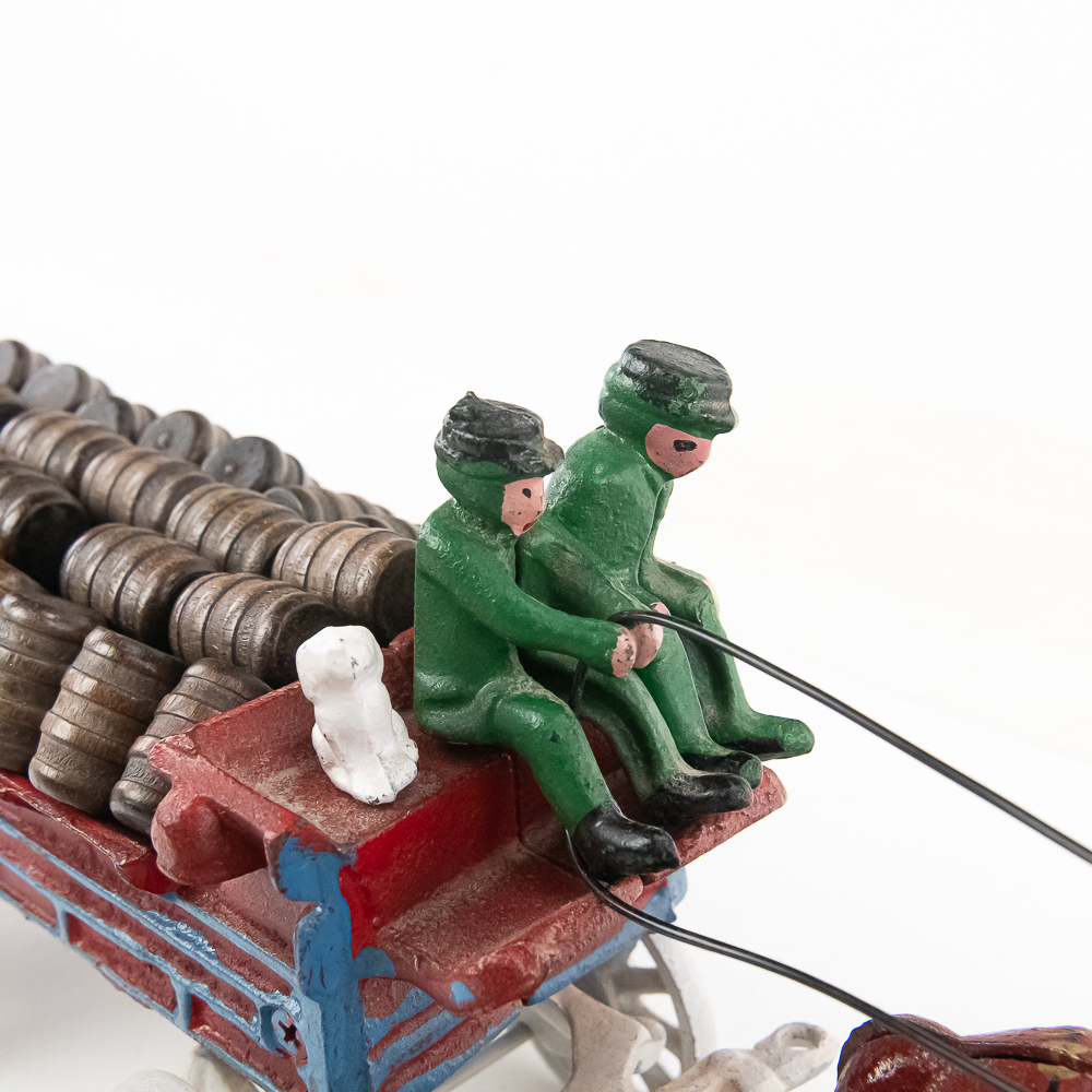 Cast Iron Toy Horse Drawn Beer Wagon