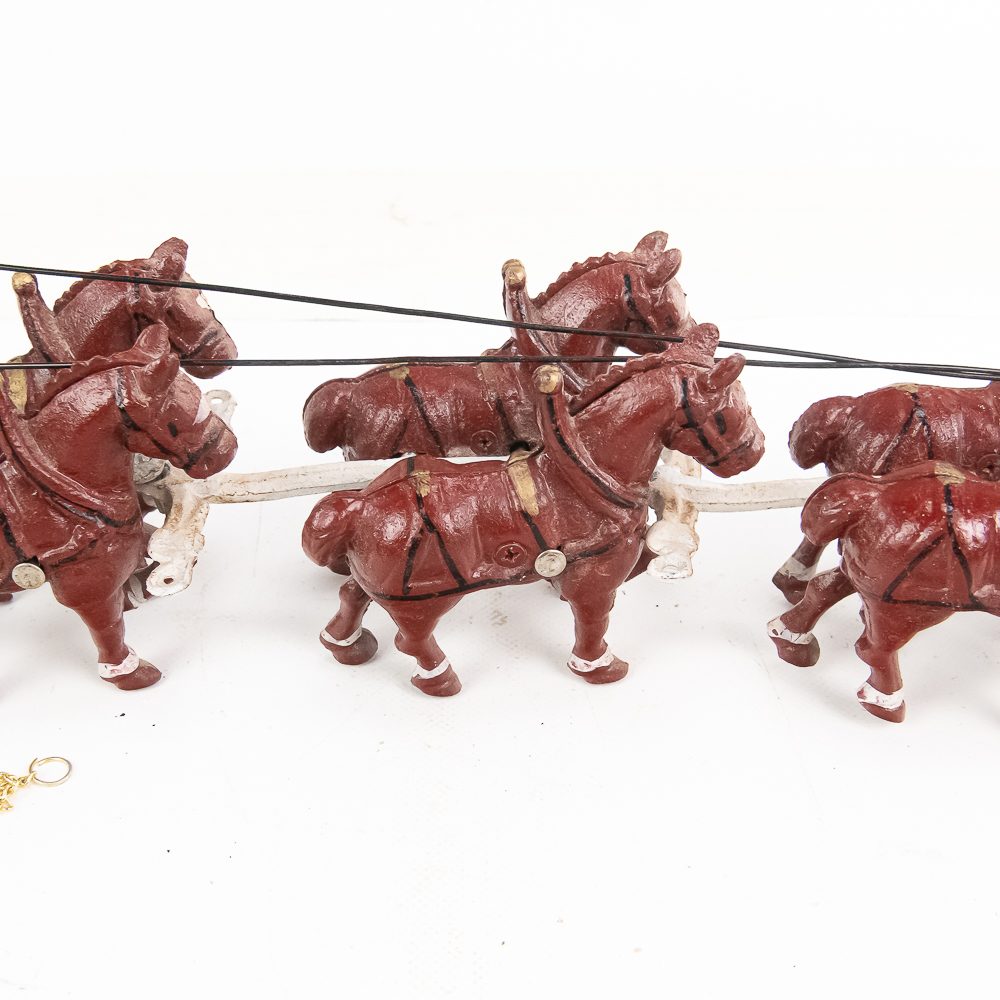Cast Iron Toy Horse Drawn Beer Wagon