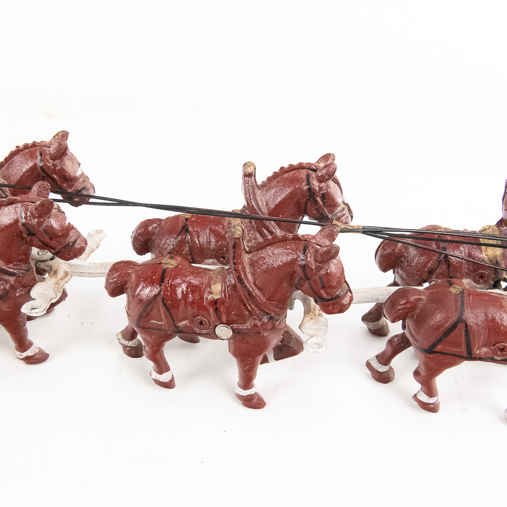 Cast Iron Toy Horse Drawn Beer Wagon