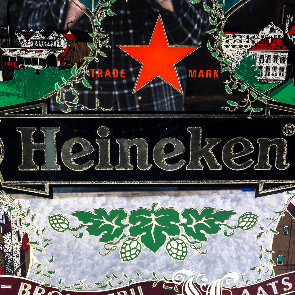 Vintage Heineken Framed Bar Mirror