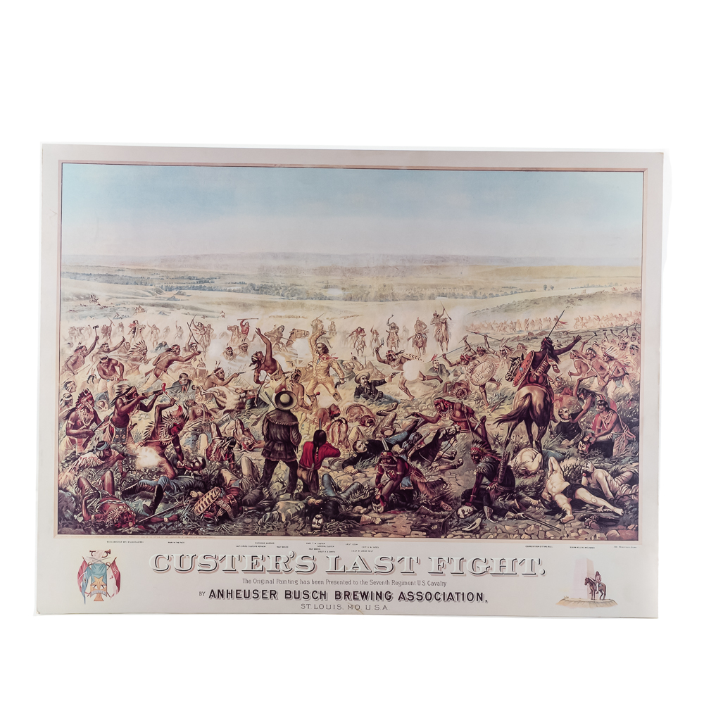 Anheuser-Busch "Custer's Last Fight" Litho Ad