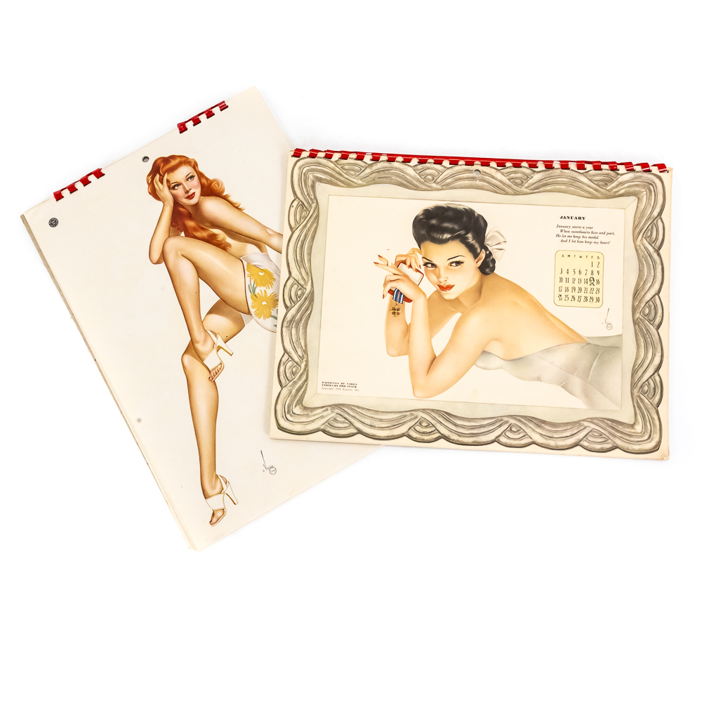 Vintage Esquire Varga Pin-Up Calendars 1943, 1945