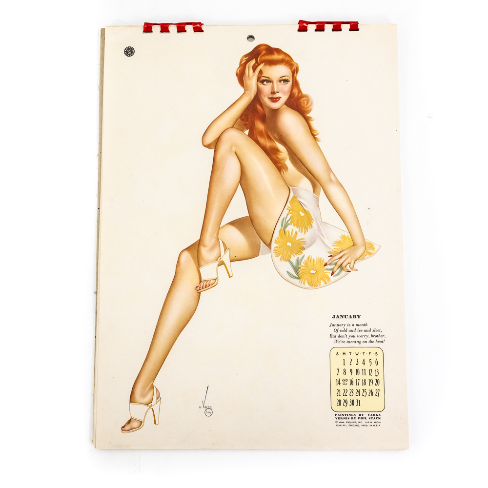 Vintage Esquire Varga Pin-Up Calendars 1943, 1945