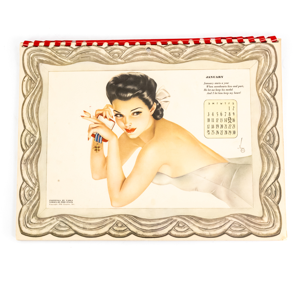 Vintage Esquire Varga Pin-Up Calendars 1943, 1945